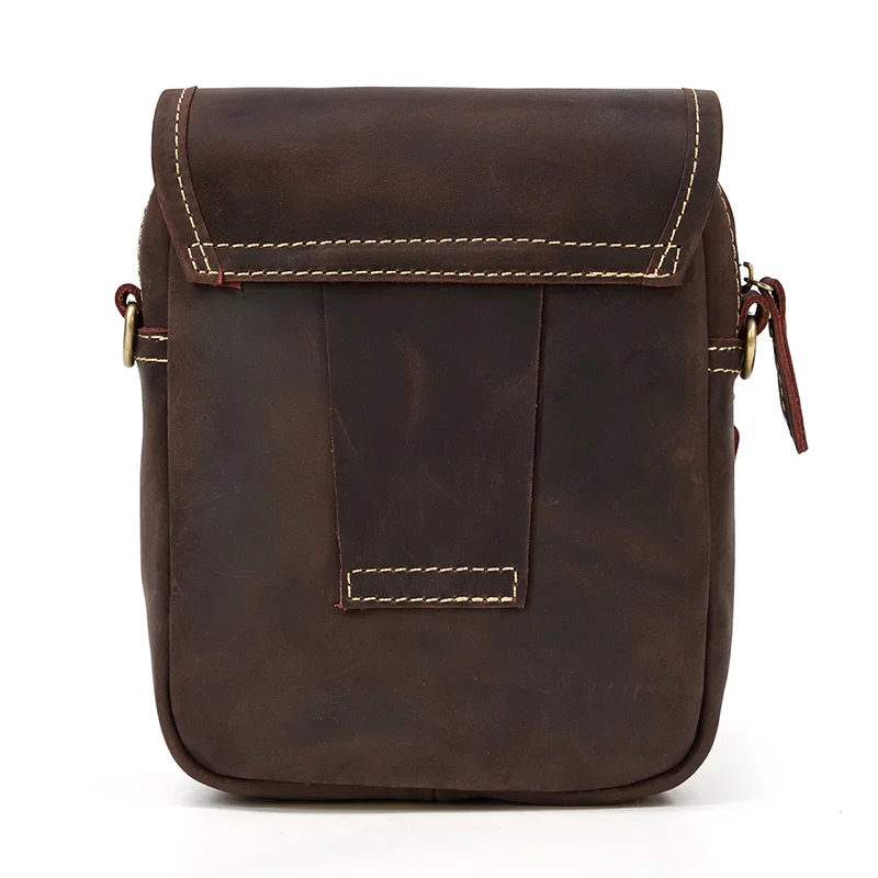 Imagem -05 - Bolsas de Ombro Pequenos de Couro do Vintage para Homens Crossbody Bolsa Mini Sling Bolsa da Cintura Cinto Bolsa para Homens Masculino Pacote de Cintura