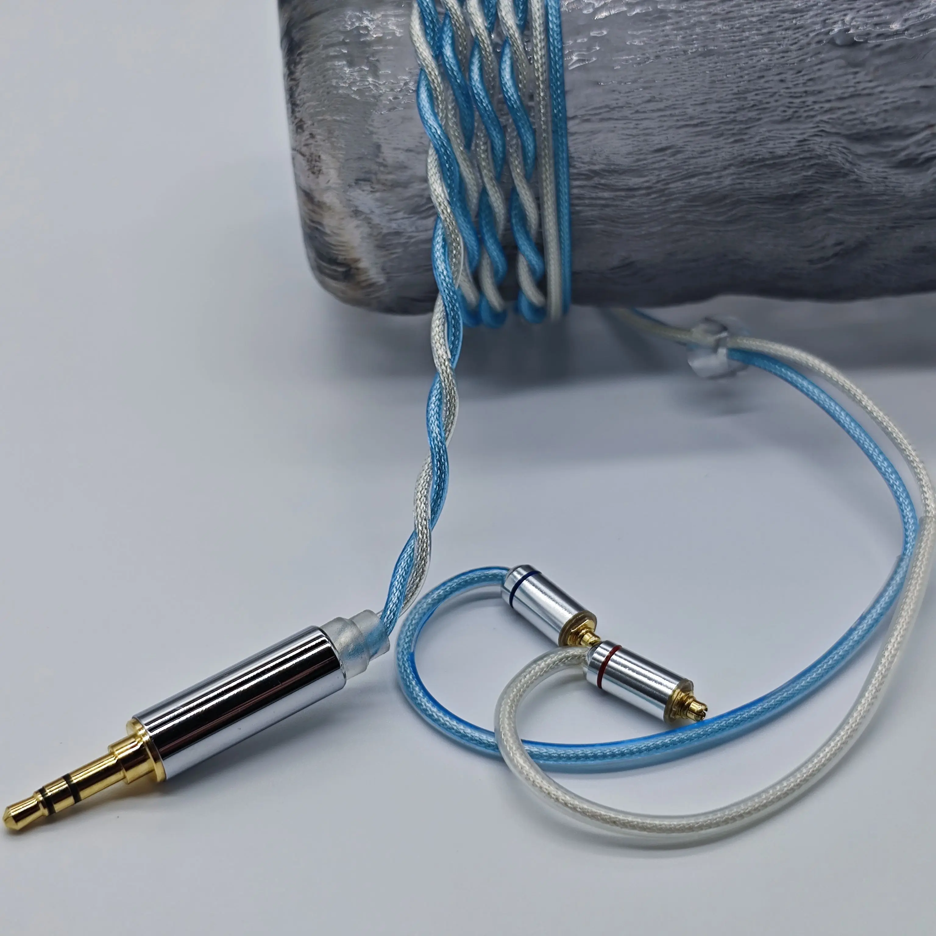 MMCX Kopfhörerkabel 2-adriges OCC versilbertes Upgrade-Kabel Headset-Draht für Sennheiser IE200 IE600 IE300 IE900 3,5 2,5 4,4 mm