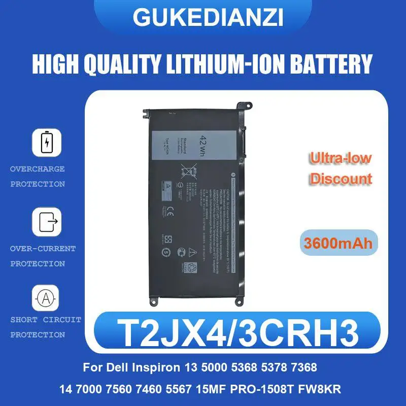 Battery For Dell Inspiron 13 15 5000 7000 Series 5570 7579 Vostro 5468 P69G 3CRH3 7378 5567 XPS 9500 9510 9520 Precision 5550 view 5