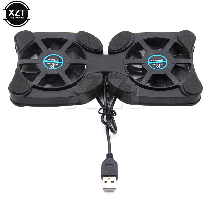 Foldable USB Cooling Fan CPU Cooler Mini Octopus Notebook Cooler Pad Quiet Stand Double Fans for 7-15 inch Notebook Laptop