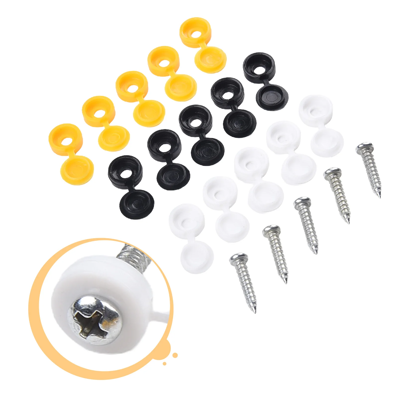48PCS Plate Screws Cap Set For Car Number Plate Decor Vehicle License Plate Fittings License Plate Screw License Plate Rivet