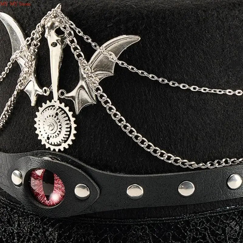 قبعة N1HE ذات سلسلة ميكانيكية عتيقة وإكسسوارات أزياء كلاسيكية مزخرفة بالدانتيل