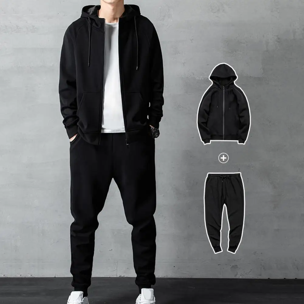 1 Set Men Hoodie Pants  Popular Loose Fit Hood Sweatshirt Sweatpants  Sporty Men Sweatshirt Sweatpants