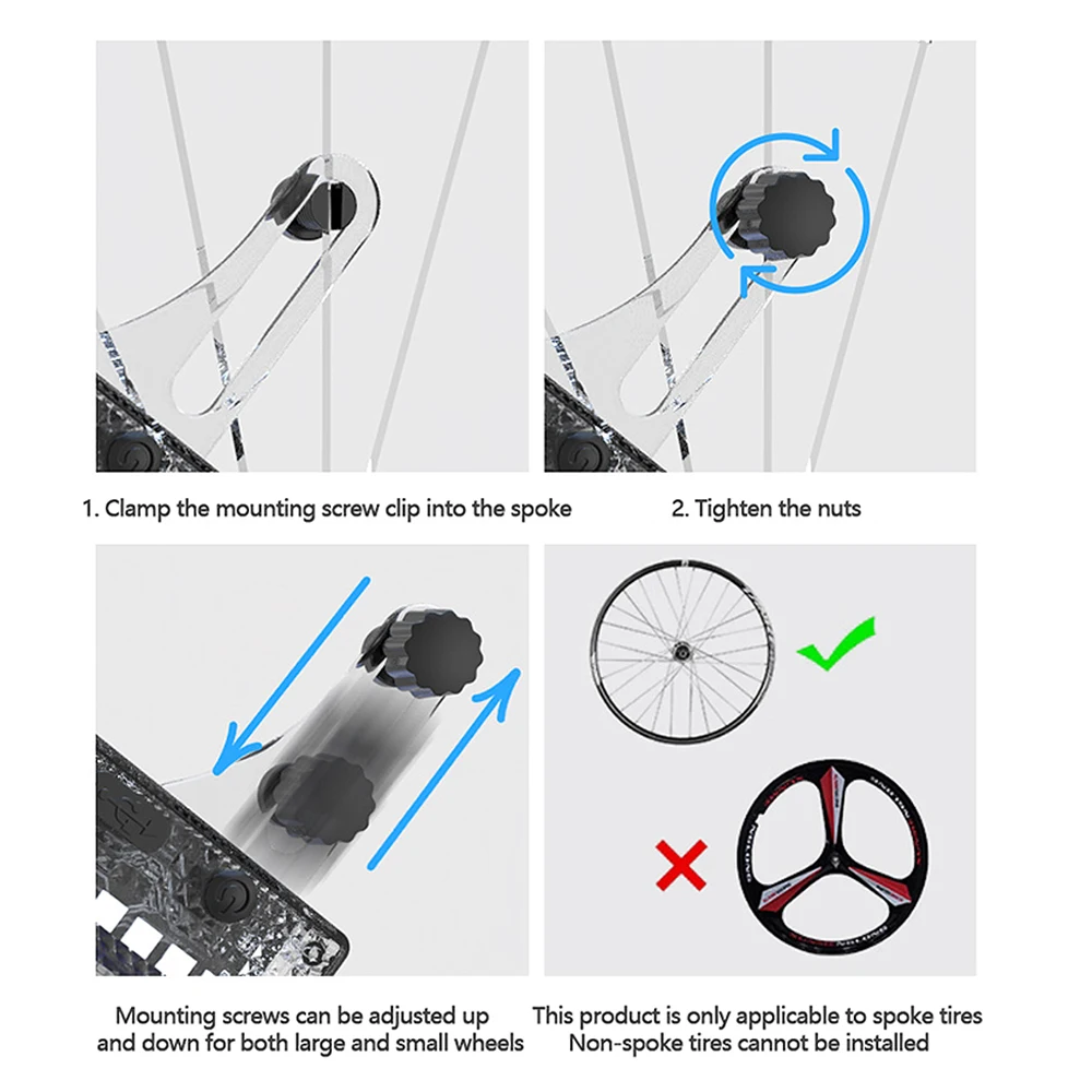 14 LED Colorful Bicycle Wheel Light Type-C Rechargeable Bicycle Atmosphere Warning Light MTB Road Bike Wheel Lamp Night Cycling