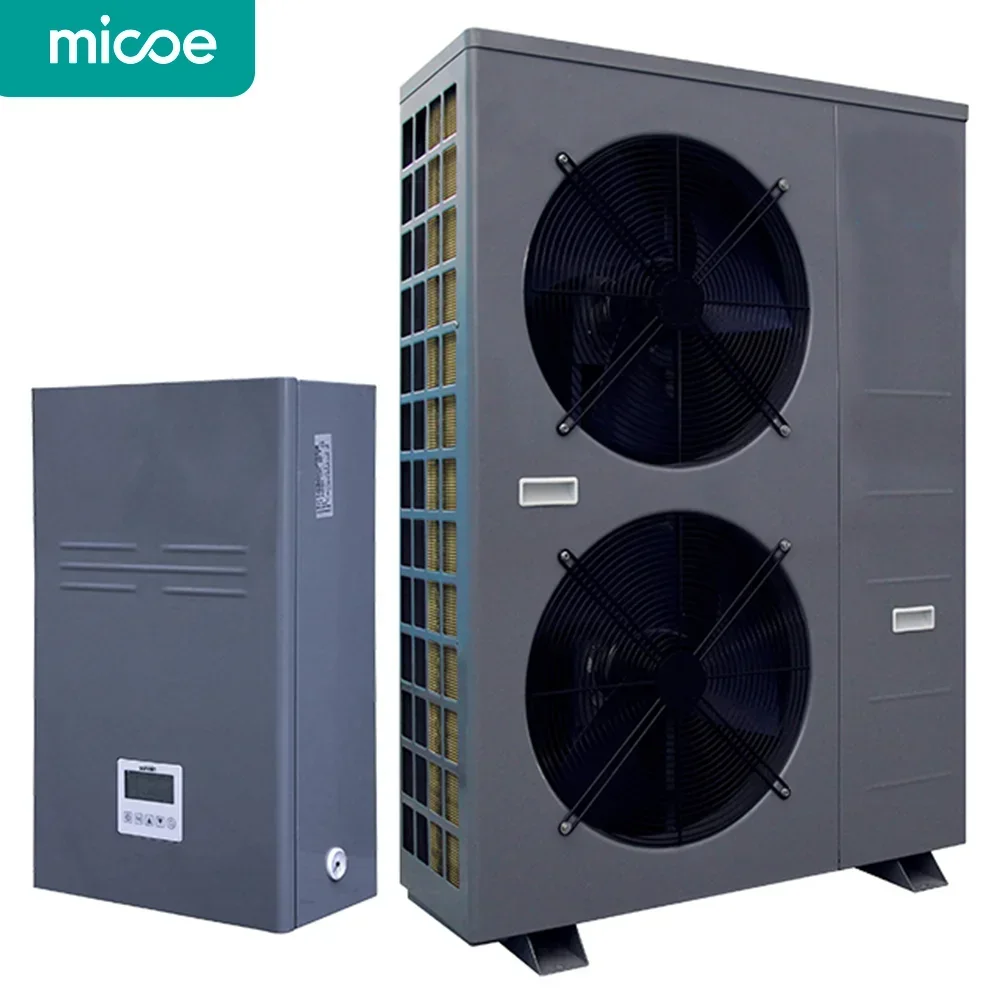 

Micoe Factory Price Effective R290 Air Source Heat Pump EVI Inverter Heat Pumps Electric Stainless Steel Water Storage Tank Home