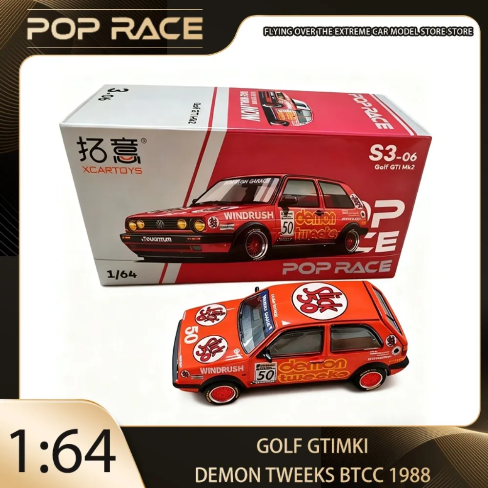 

POP RACE 1/64 GOLF GTiMKI DEMON TWEEKS BTCC 1988 Alloy Premium Diecast Vehicle Model Toys Collectible Display Piece