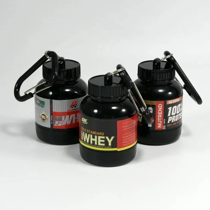 Portable Mini Protein Powder Storage Bottle with Keychain