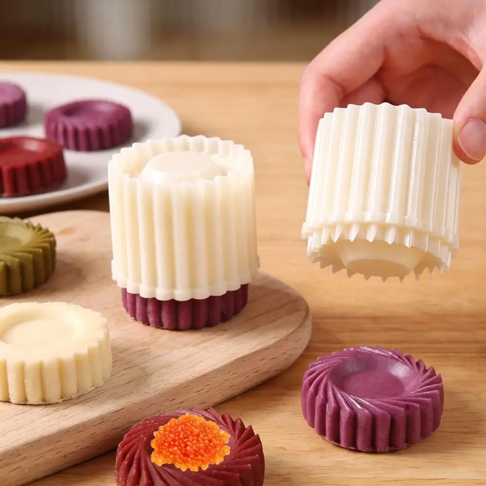 2/4PCS Detachable 2-in-1 Pastry Mold Stamp Mooncake Mold Pastry Cake Tool Hand Pressure Home DIY Party Baking Cookie Molds