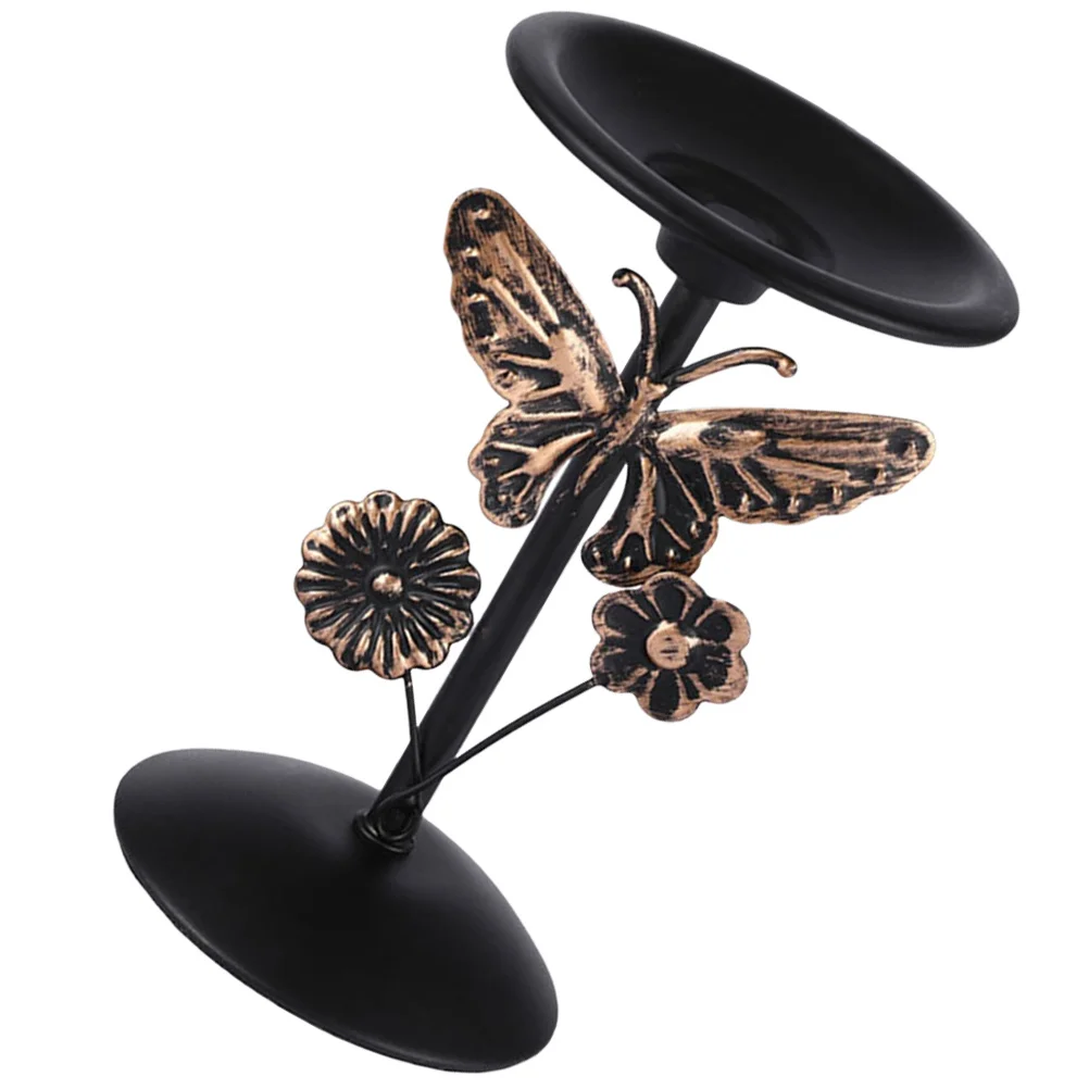 

Retro Holder Sturdy Metal Candlestick for Tabletop Decor Center Table Coffe Table Fireplace Living Room Evening Dinner