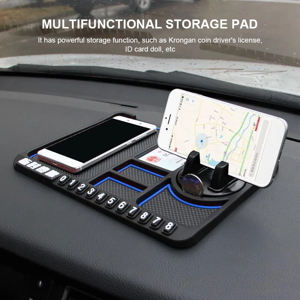 Car Dashboard Storage Mat Multifunctional Car Phone Seat Sticky Phone Holder Mat Bracket for Navigation Car Interior Accessories