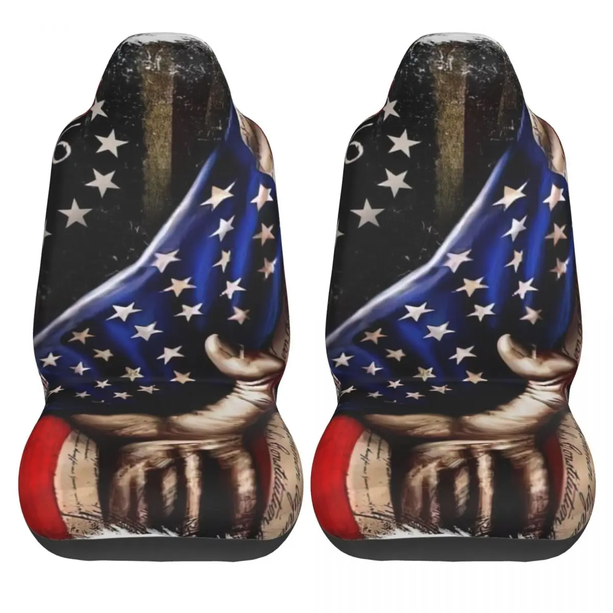 America Flag Car Seat Cover Custom Printing Universal Front Protector Accessories Cushion Set