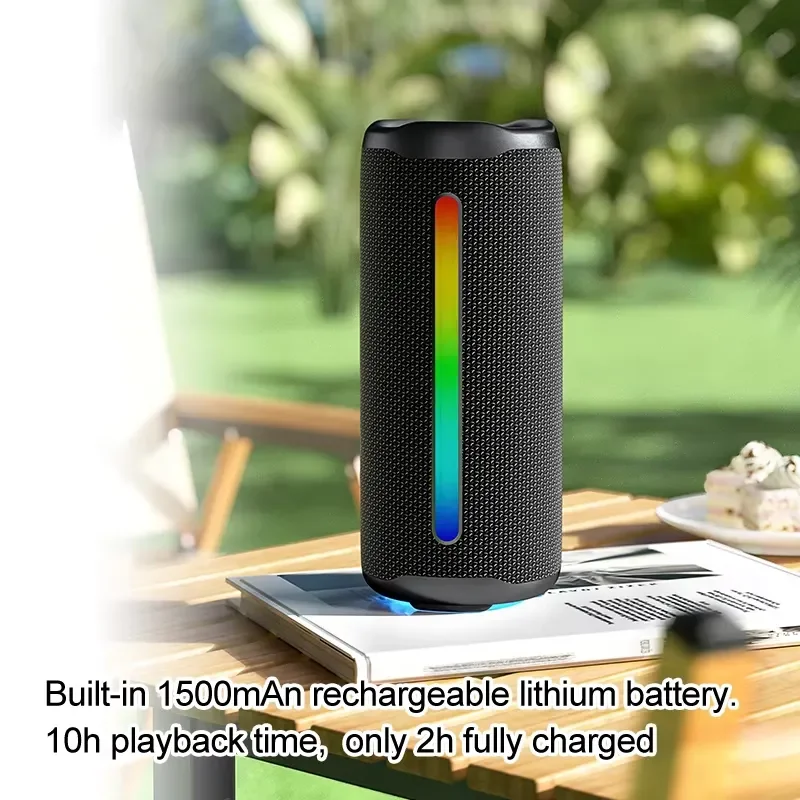 Mini Bluetooth 5.4 Speaker Portable Wireless Audio Device with RGB LED Light for PC Laptop Desktop Computer Home Office Use