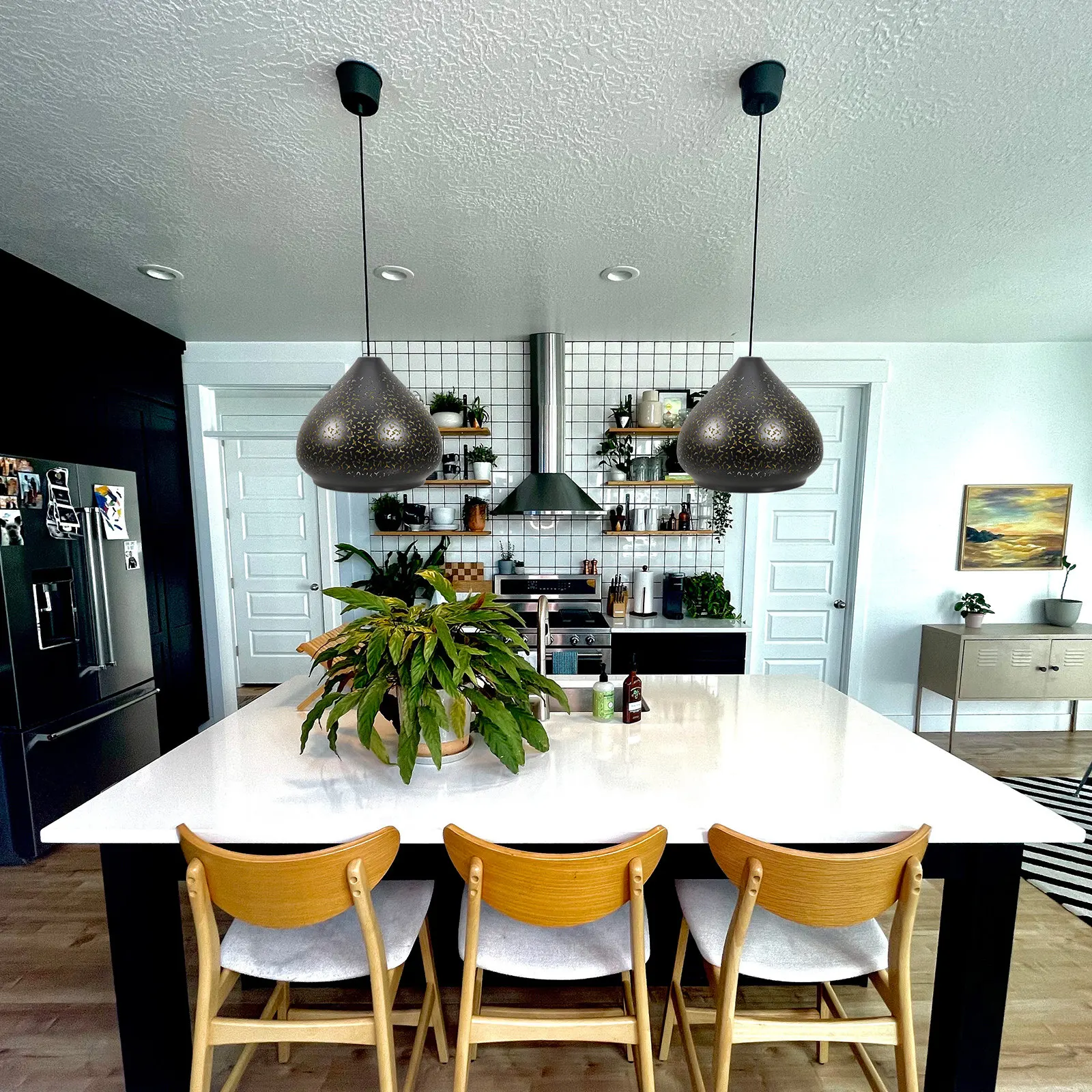 

Iron Lamp Shade Hollow Metal Hanging Lampshade for Living Room Bedroom Office Warm Atmosphere Lampshades for Chandelier Lamp