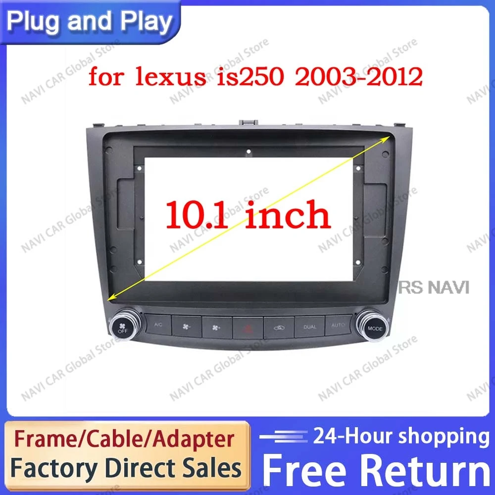 NAVI 10 inch Front plastic frame housing For lexus is250 2003-2012 Car radio plastic frame with full set cables plugs canbus box