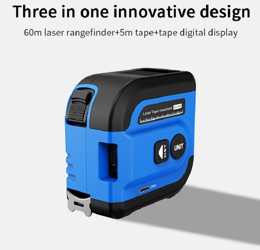 Noyafa Laser Distance Meter 60M NF-2260 Range Finder 5M Tape Measure Digital Retractable Rangefinder Ruler Area Survey Tool