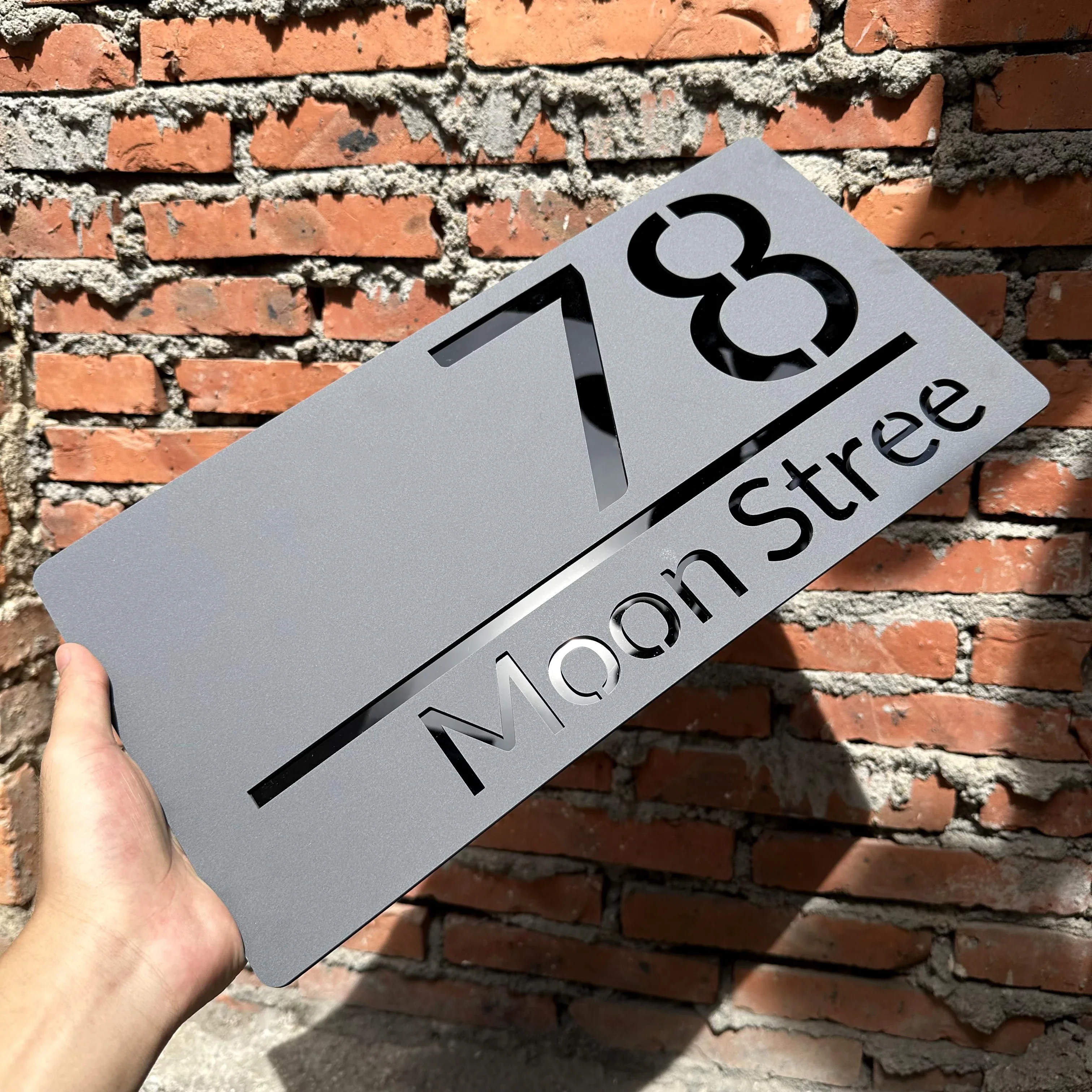 Custom Exterior House Number Plate 3D Acrylic Cutting Plate Personalized Outdoor Residential Street Number Plate Door Sign Gift