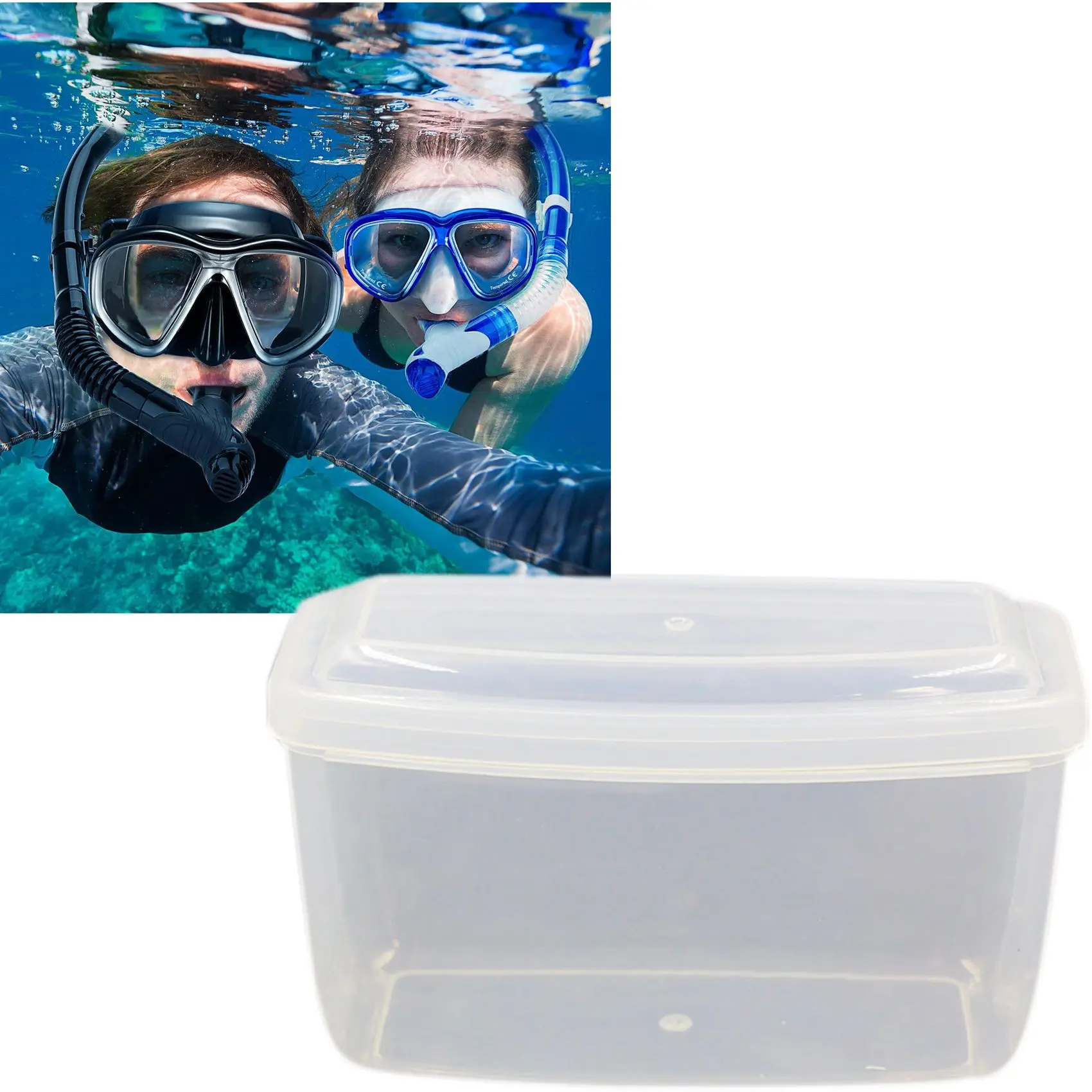 2Pack Scuba Mask Box Diving Snorkel Mask Storage Case Pressure-Proof Dust-Proof Case