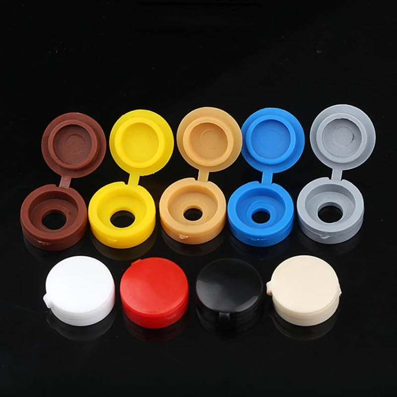 50pcs M4M5 Thickened Screw Decorative Cap Cap Self-tapping Nail Protection Hole Plug Furniture Plastic One-piece Screw Cap Nut