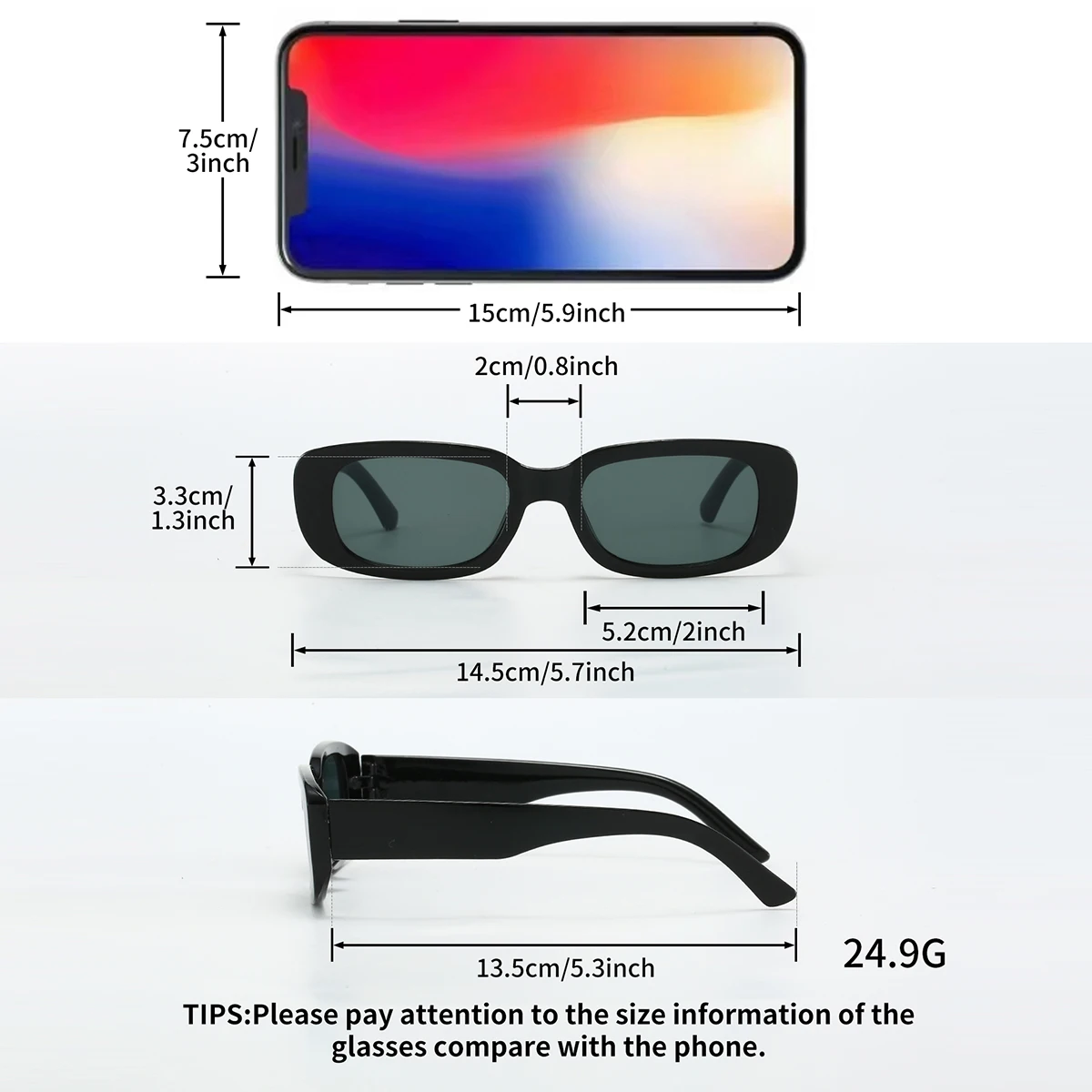 20 Stücke Klassische Mode Schwarz Set Sonnenbrille Frau Luxus Marke Kleine Rechteckige Sonnenbrille Geeignet für Urlaub Geschenke – Detail 5