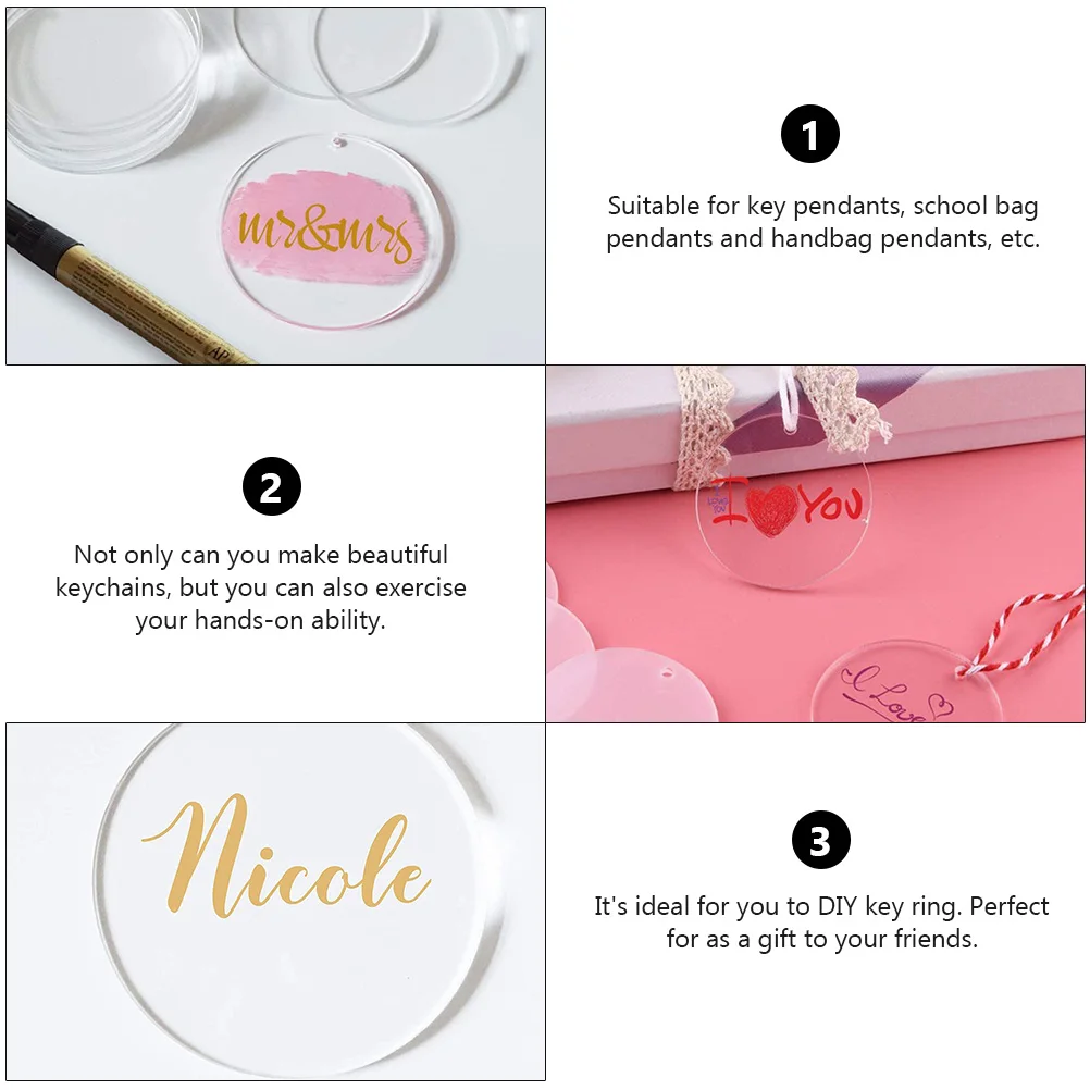 

1 комплект, 1 комплект, 1 комплект акриловых брелоков «сделай сам», прозрачные брелоки с кисточками, аксессуары для ключей на заказ, для школьной сумки, сумки, подарка