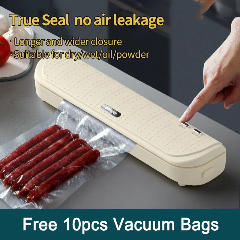Vakuumiergerät für Lebensmittel, Vakuumiergerät mit kostenlosen 10 Vakuumbeuteln, Vakuum-Lebensmittelversiegelungs-Vakuumiergerät für den Haushalt