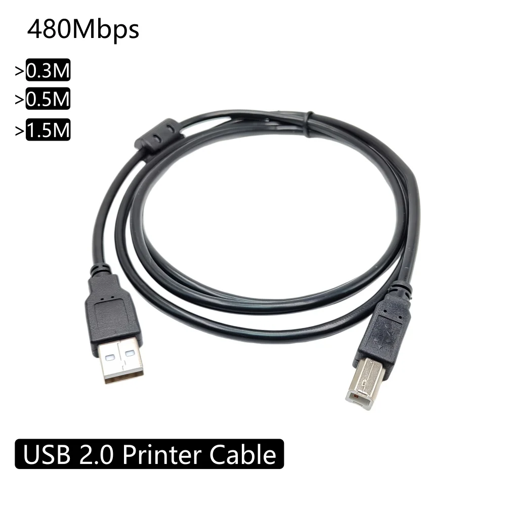 USB High Speed 2.0 A To B Male Cable for Canon Brother Samsung Hp Epson Printer Cord 0.3m 0.5m 1.5m