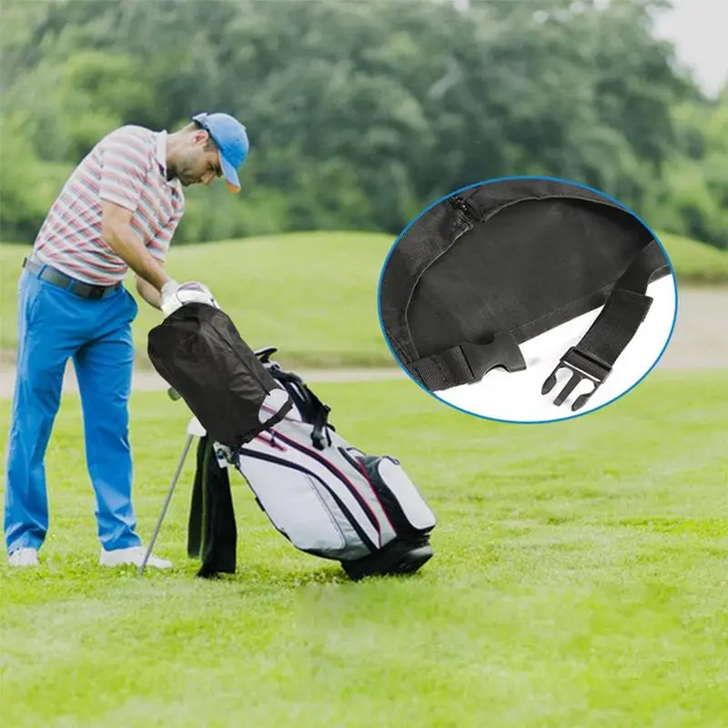 Golf Bag Rain Cover Raincoat Sturdy Golf Pole Bag Cover Portable Storage Bag Adjustable Zipper Protective Cover  ﻿