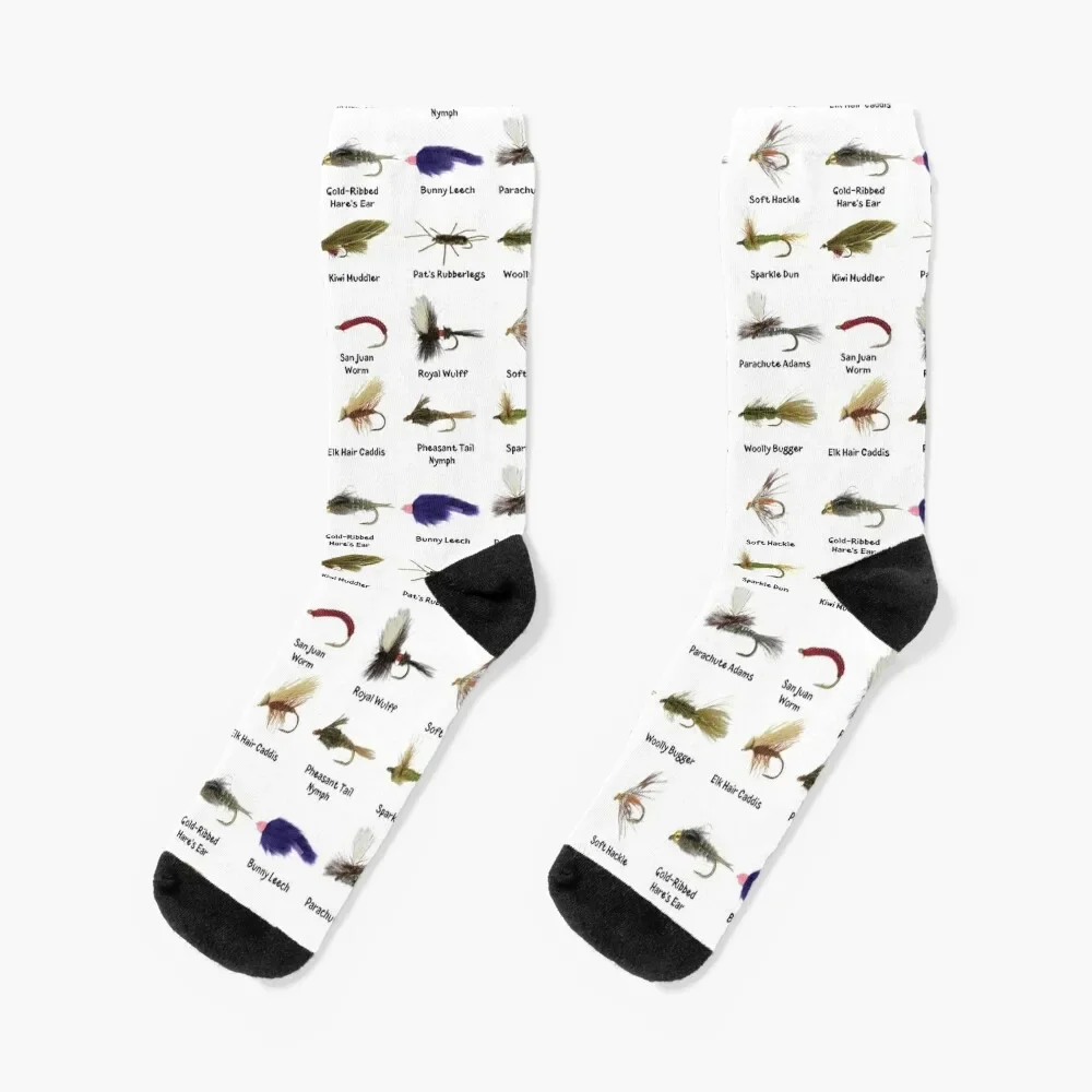 

Fly Fishing Flies Fisherman Gift Socks Stockings Climbing Sports compression Boy Socks Women's