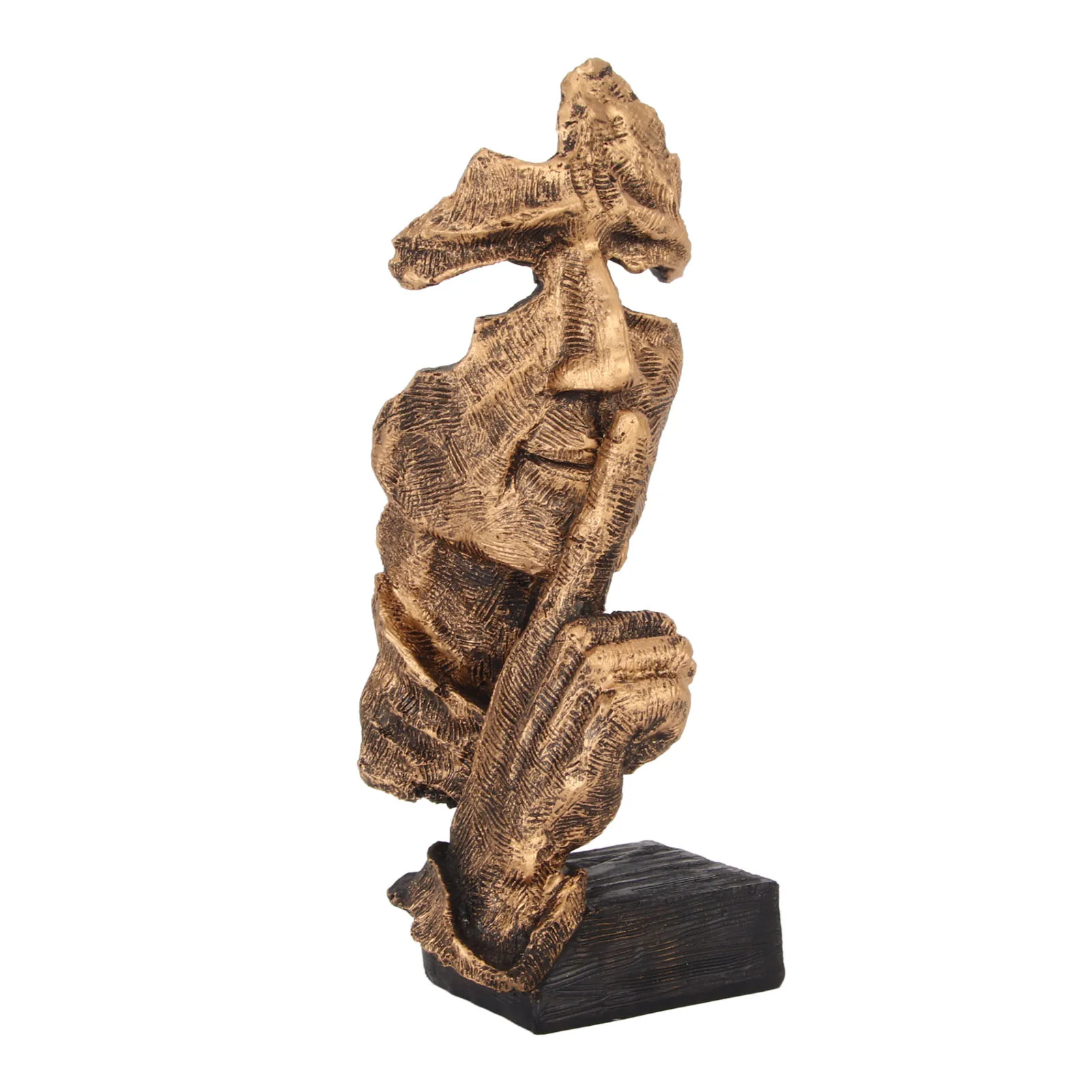 Is Gold Statue Stable Base  Resin Multi Purpose Antique Finish Gold Color Colorfast  Figurine for Family