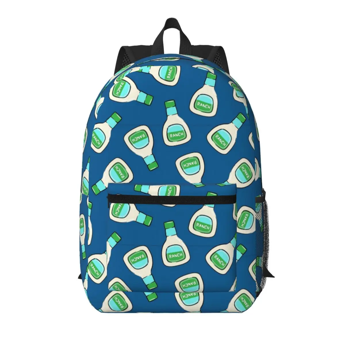 Ranch - Salad Dressing Bottle (blue) Student Backpack School Bag Hiking Travel Daypack for Men Women Bookbag Shoulder Bags