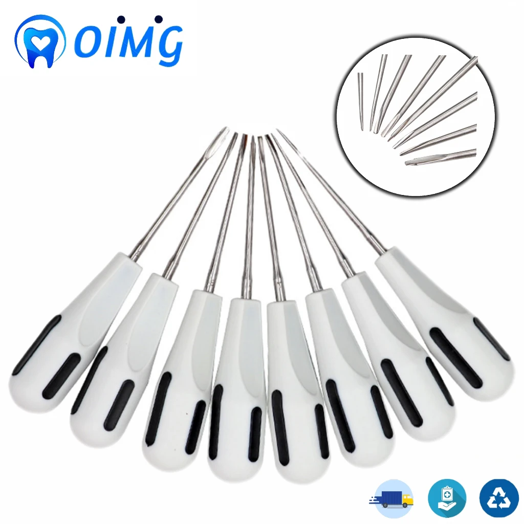 

Dental Extracting Apical Root Elevator Stainless Steel Surgical Luxating Lift Elevator Plastic Handle Dental Instruments 8pcs