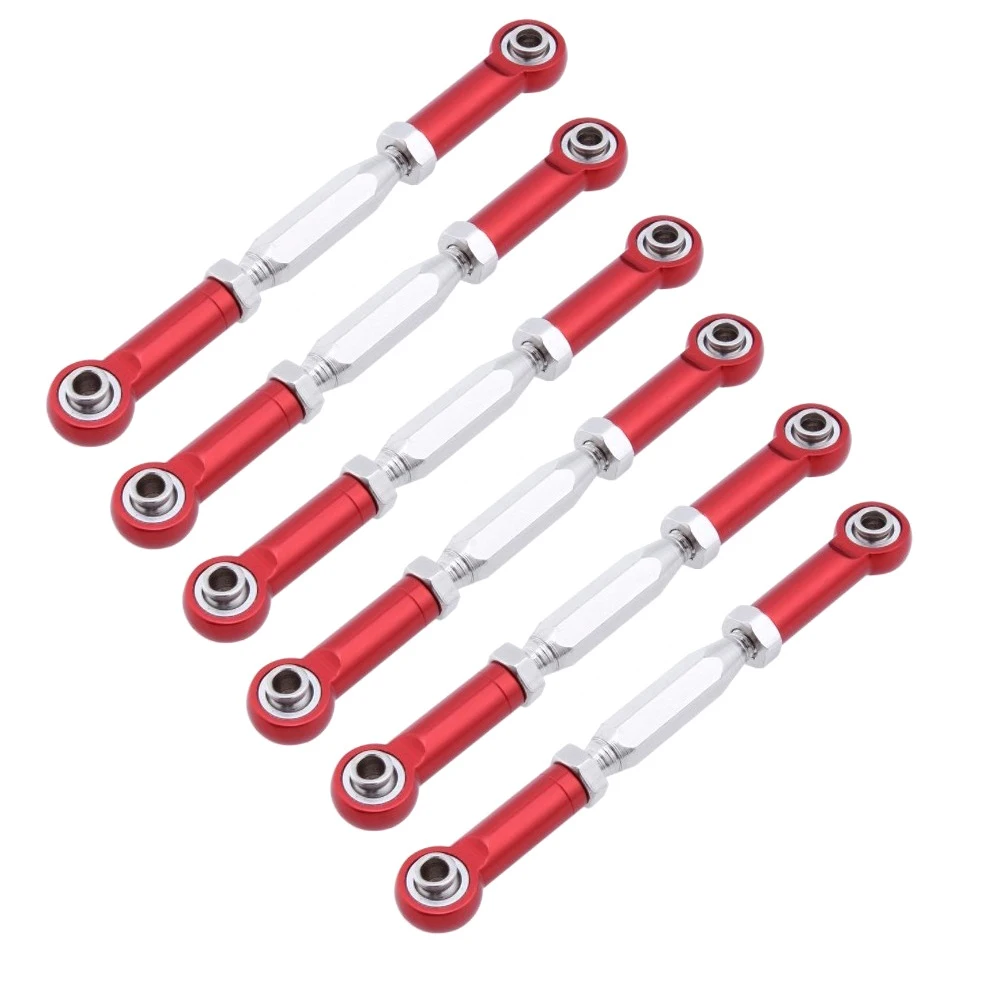 6Pcs 71mm 81mm 88mm Aluminum Steering Linkage Rod Turnbuckle For RC 1/10 Redcat Volcano EPX HSP 94111 Monster Truck