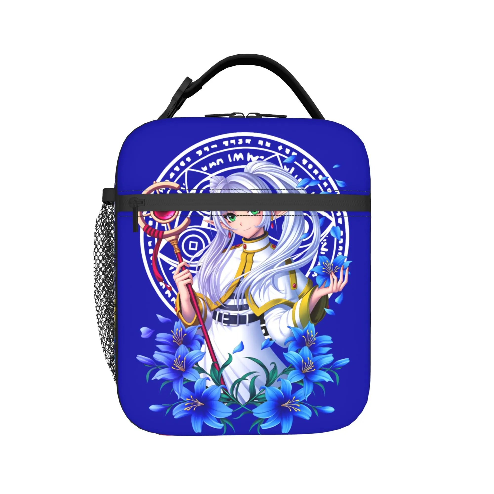 Frieren Manga Insulated Lunch Bags Portable Magician Reusable Thermal Bag Tote Lunch Box Beach  Travel Men Women
