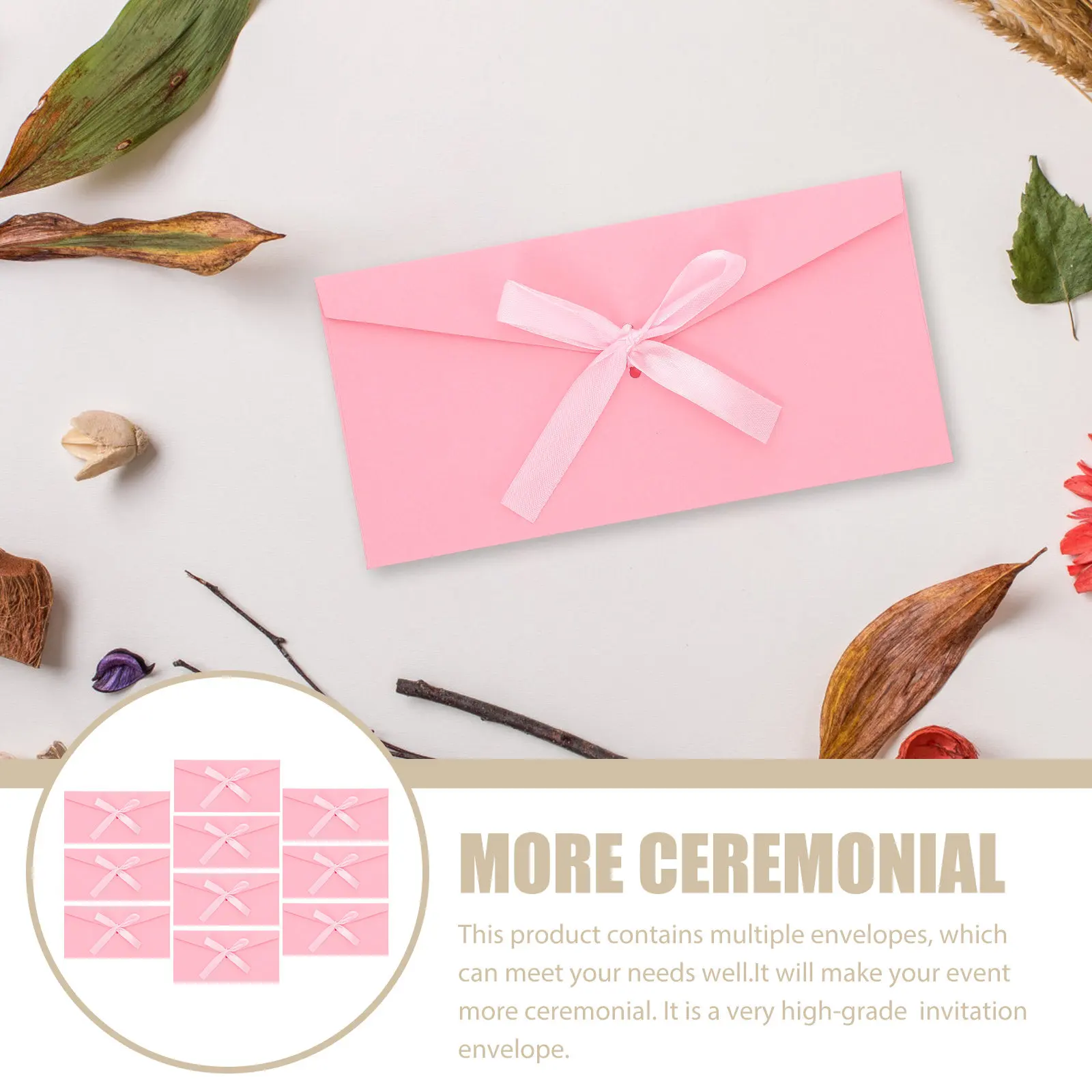 

10 шт. крафтовых конвертов для приглашений с элегантным бантом, высококачественные бумажные конверты для подарочных карт, поздравительных открыток, праздников