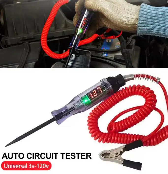 6V 12V 24V Car Truck Voltage Circuit Tester Pen Digital Display Auto Test Light Probe for Automotive Measuring Pen Tools