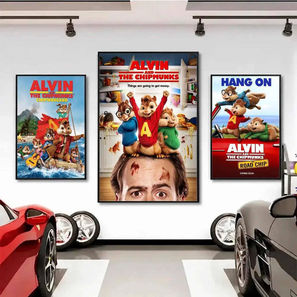 animation Alvin and the Chipmunks Poster Wall Posters Art Print HD Print Self-Adhesive Waterproof Wall Stickers Room Decoration