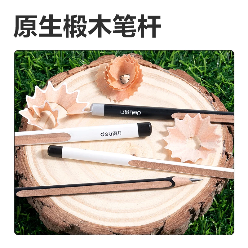 Deli 8/10 pçs 2b/hb lápis de madeira triangular exame de arte esboço pintura desenho lápis presente escola & material de escritório papelaria