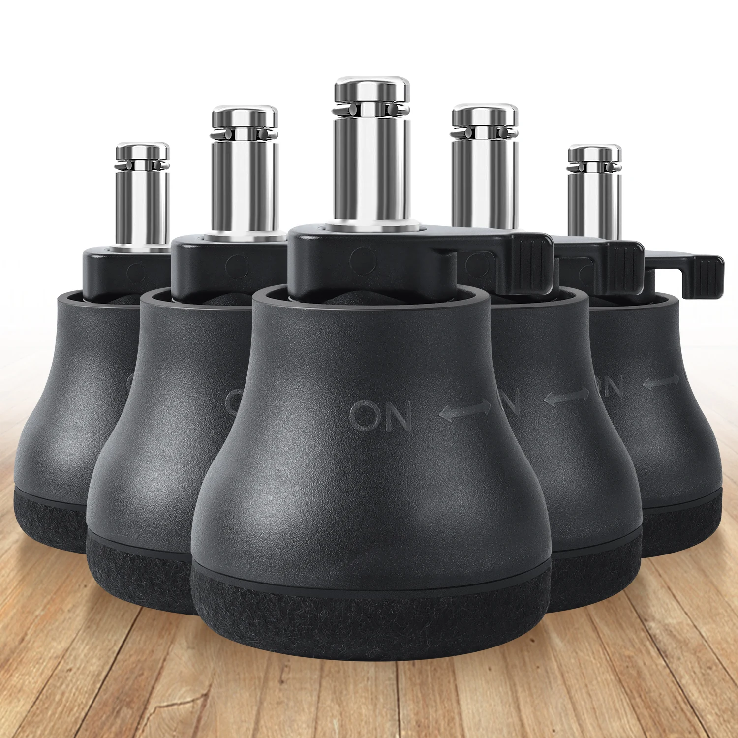 5PCS Bürostuhl Caster Lenkräder zu Festen Stationären Rollen Ersatz Glocke Gleitet Möbel Stuhl Füße Rad Stopper – Detail 1