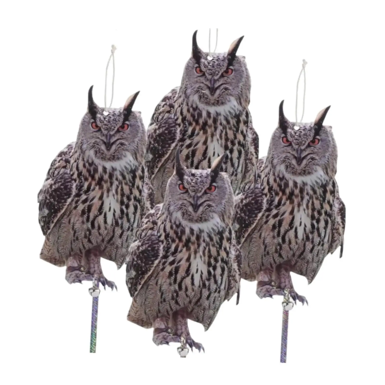 

4Pcs Owl Decoy Lifelike Adornment Owl Statue for Farmhouse Orchard Outdoors