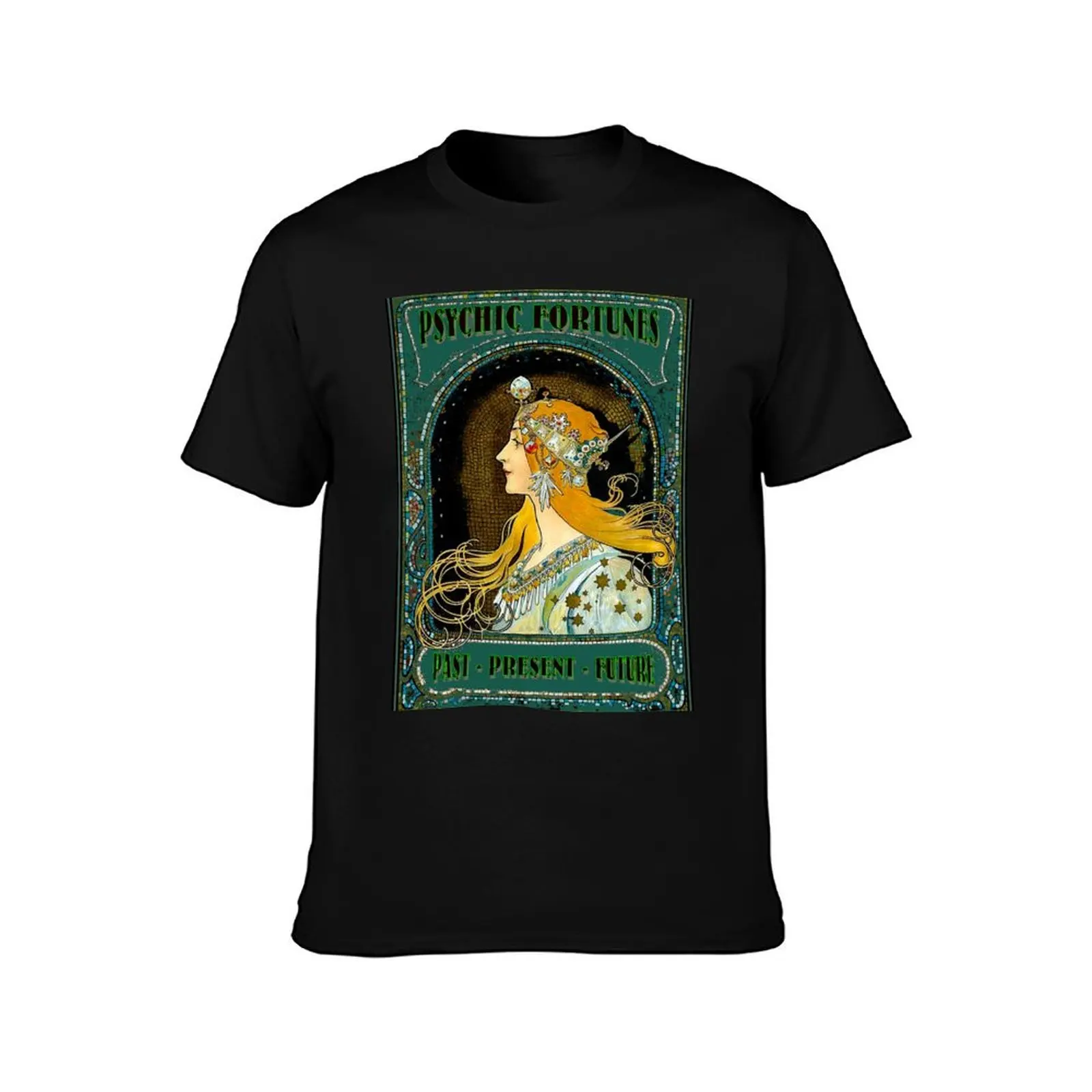 PSYCHIC FORTUNES : Vintage Gypsy Fortune Teller Advertising Print T-Shirt Novelty Graphic Tee Shirt