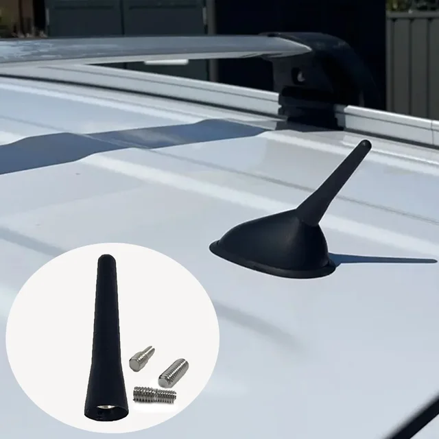 Mocny radiowy uchwyt dachowy FM AM DAB Czarny 6,5 cm długości Automatyczny uniwersalny ze śrubami Antena samochodowa Mini Krótkie akcesoria samochodowe