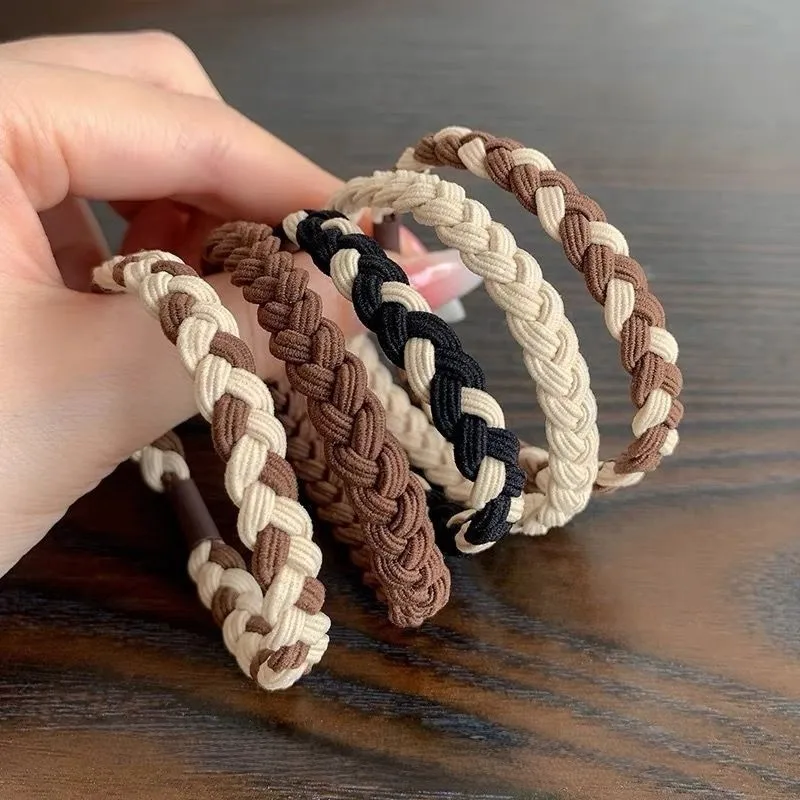200PCS/LOT Handmade Woven Braids Hair Ties for Women Hair Accessories Elastic Hair Ties Hair Ponytails Hair Ties Girls Hair Rope