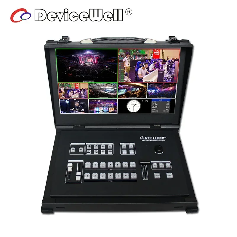 DeviceWell HDS9106 6-Channel HD Video switcher 4-Channels Broadcast SDI 2-Channels HD-MI six Video Signals for Broadcast video