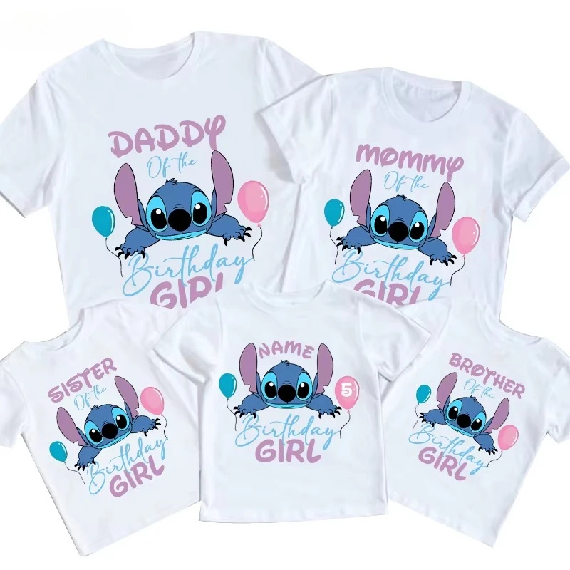 

Футболка для именинницы Диснея, одинаковые комплекты для всей семьи, футболка для дня рождения, детский хлопковый наряд, футболка для рождения для девочек, свободная одежда