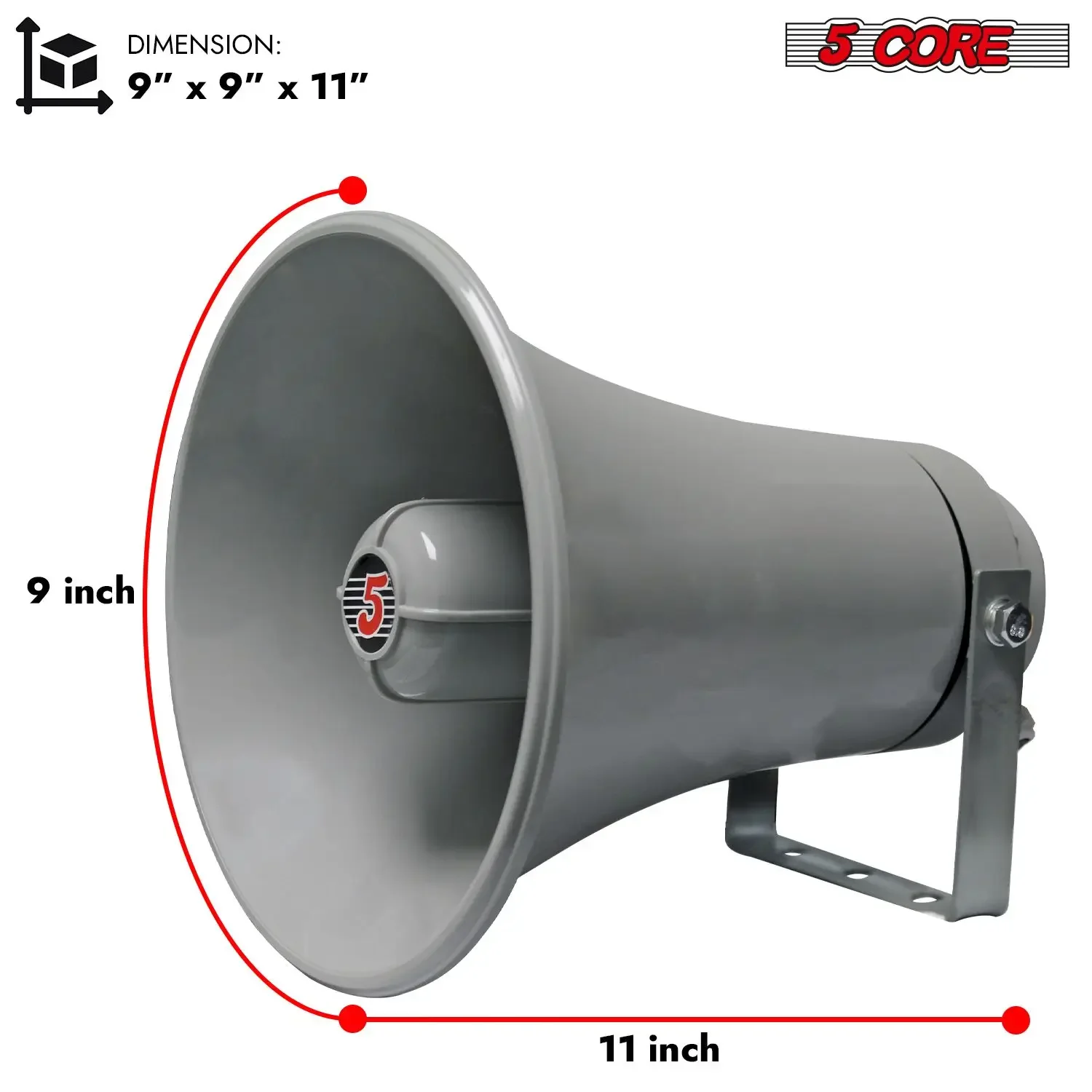 مكبر صوت PA Horn عالي 9 بوصة خارجي داخلي 20 وات 8 أوم متين لجميع الأحوال الجوية متعدد الأغراض لمستودع خطاب الموسيقى -