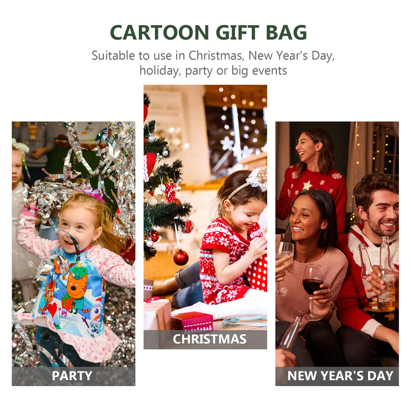 

Christmas Gift Bag Elk Design Portable Pouch for Presents Jewelry Storage Party Favors Holiday Gift Packaging Present Bag