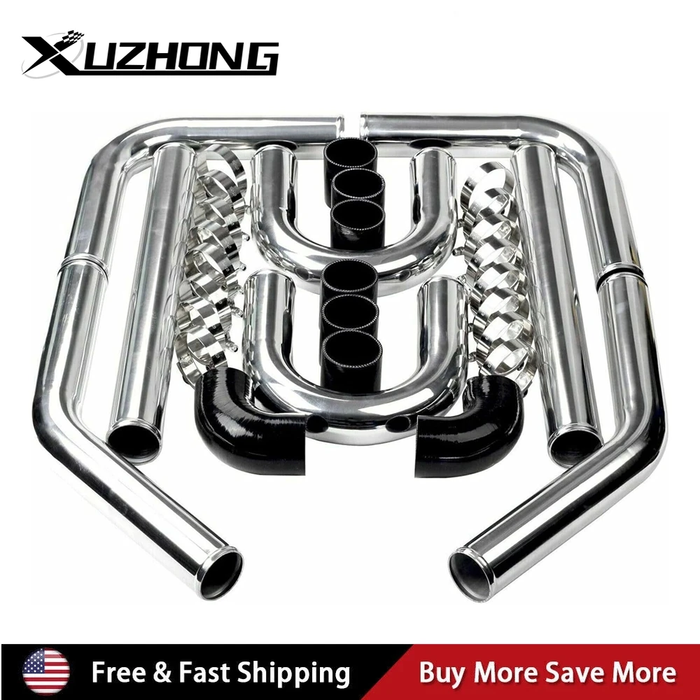 

2 inch Universal Turbo Aluminum Intercooler Piping +Silicone Coupler + Clamp Kit
