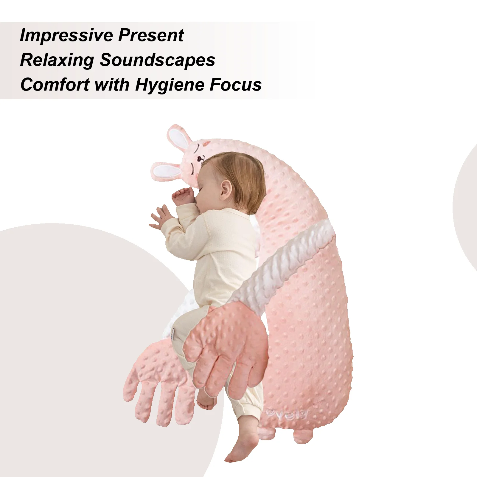 

Baby Patter Patting Soother Pillow For Baby Sleeping Sensory Plush Animal For Crib Bed Toddler Bassinet Kids Nursery Shower