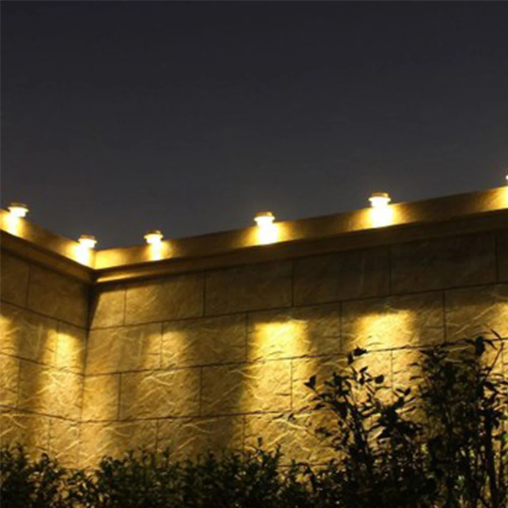 

4 Pcs Solar Fence Lights High Quality LED Wall Lamp Waterproof Black for Garden Outdoor Patios Paths Energy Saving Low
