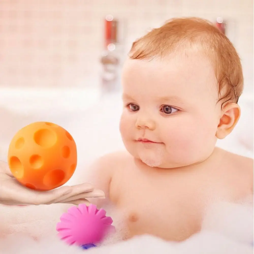 6-teiliges strukturiertes Multi-Ball-Set aus Kunststoff, Hände berühren, kaubare Baby-Sensorbälle, Aktivität, strukturiert, bunt